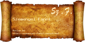 Szemenyei Fanni névjegykártya