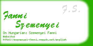 fanni szemenyei business card